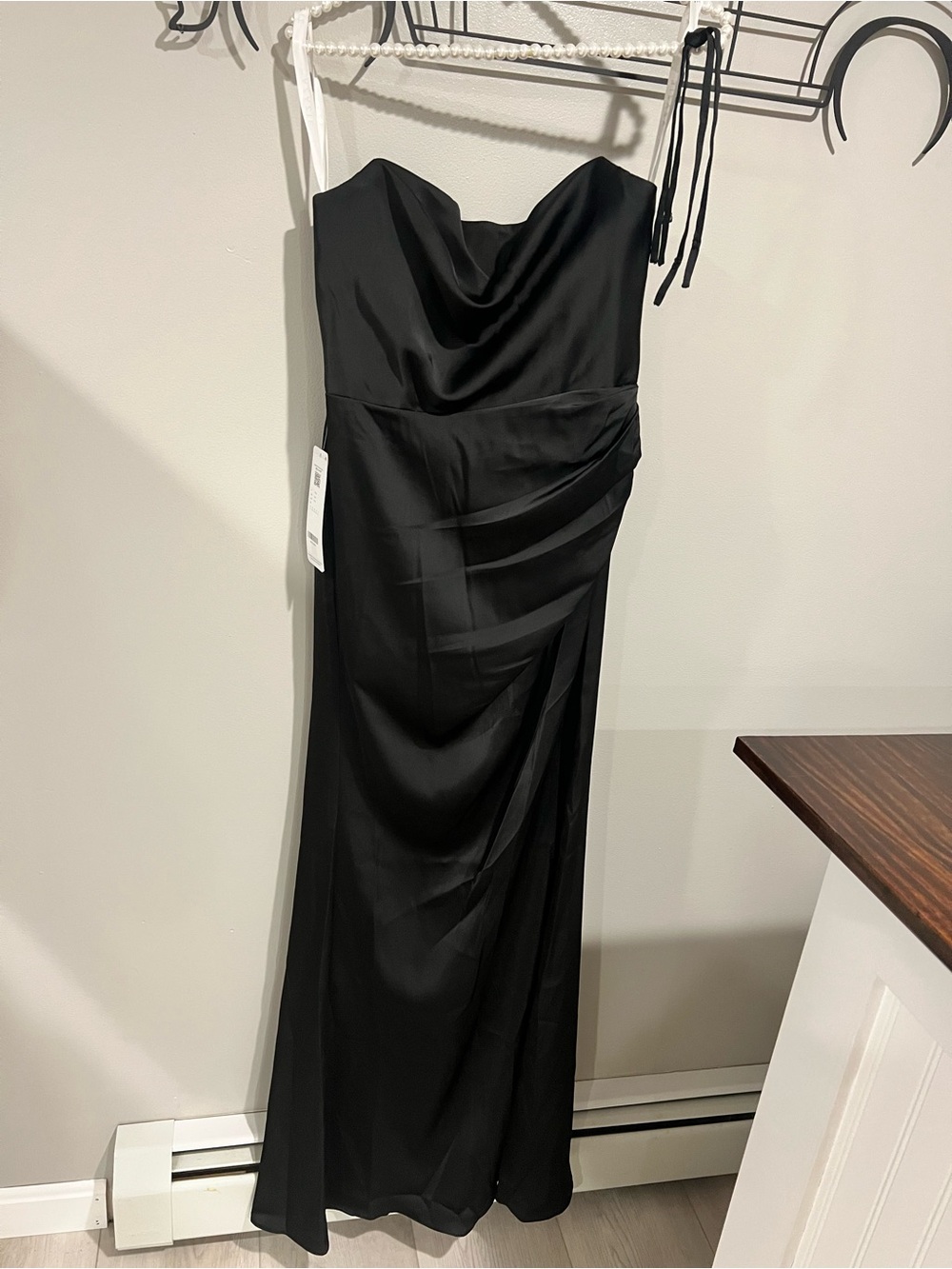 Azazie Classic Black Strapless Evening Gown